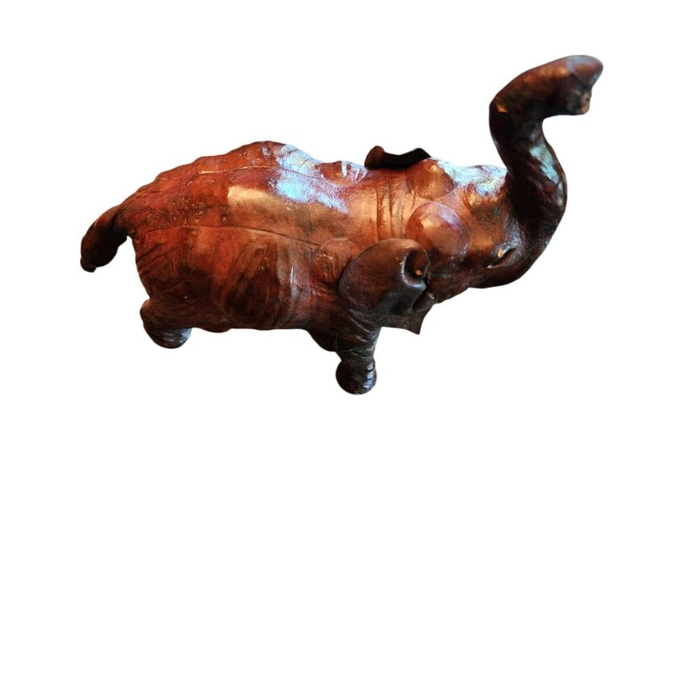 A wonderful mid 20th century Vintage Elephant –Brown Leather Statement Piece - Picture 9 of 11